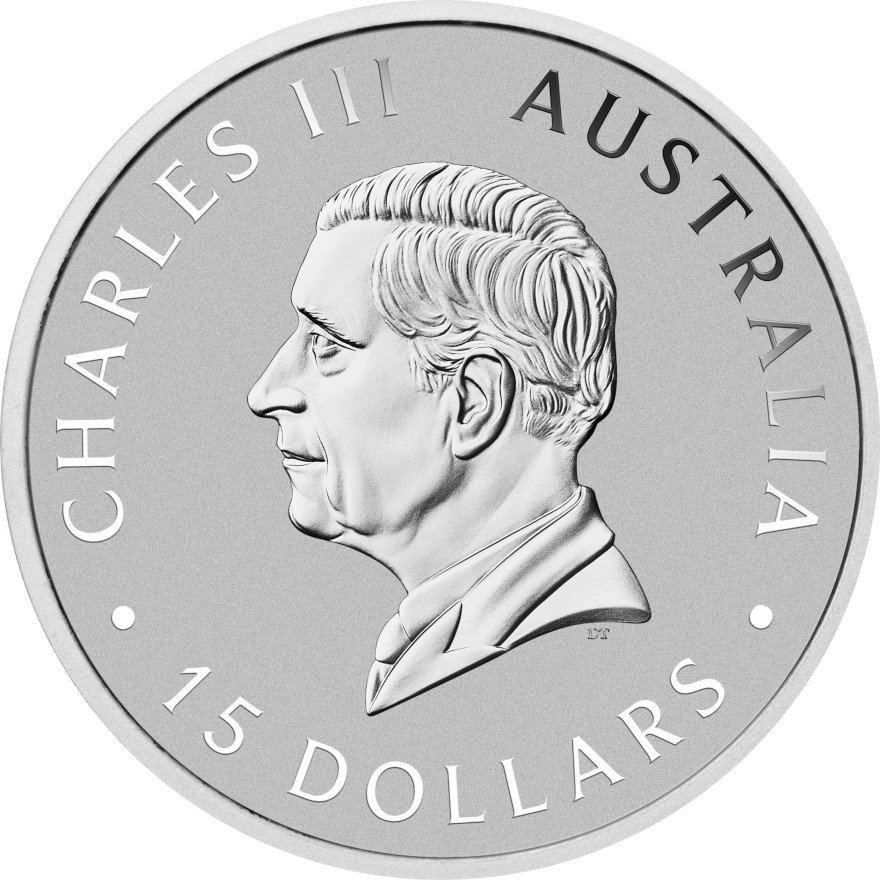 Back of the platinum Kookaburra 1/10 oz - 2025