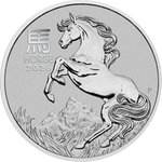 Front of the Platinum Lunar III 1 oz - Horse 2026