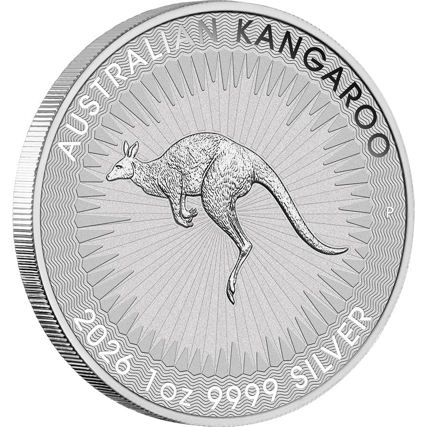 Side view of the Silver Kangaroo 1 oz - 2026