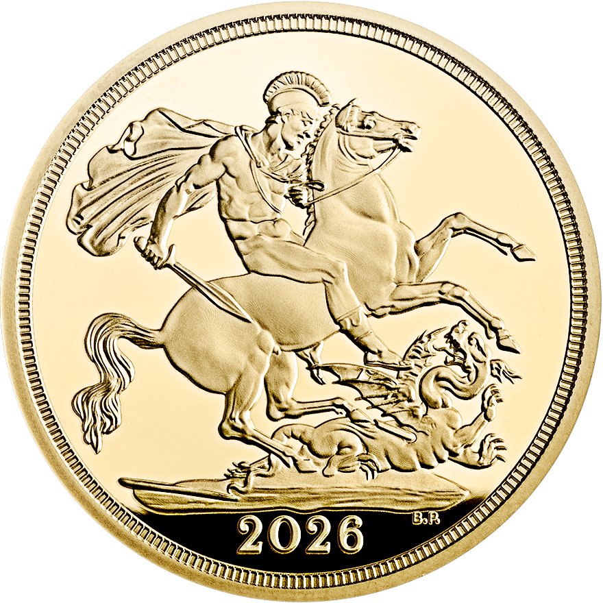 Front of the Gold Sovereign Proof - 2026