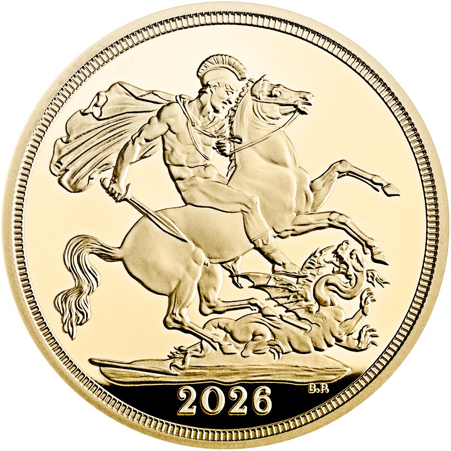 Front of the Gold Sovereign Proof - 2026