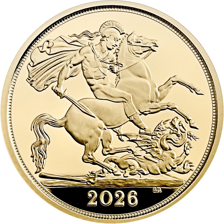Front of the Gold Half Sovereign Proof - 2026