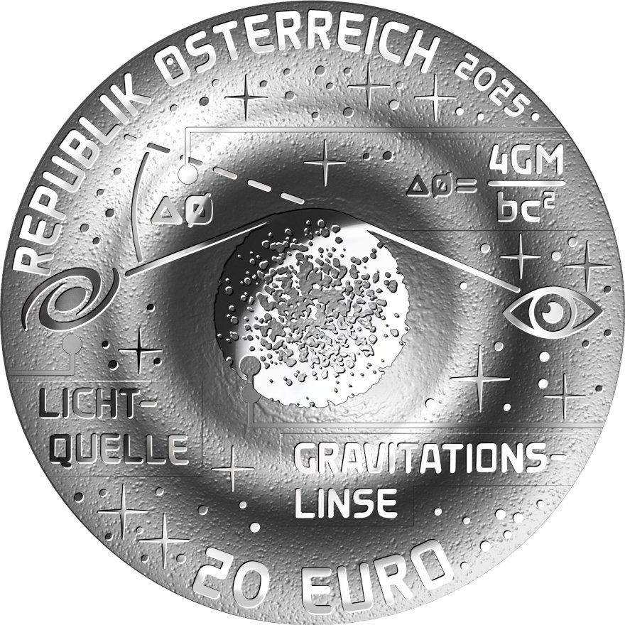 Back of the Silver Einsteinring 20 EUR PF AT - 2025