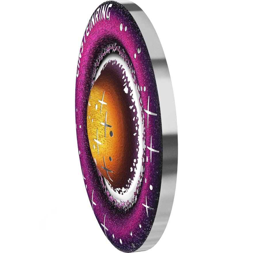 Side view of the Silver Einsteinring 20 EUR PF AT - 2025