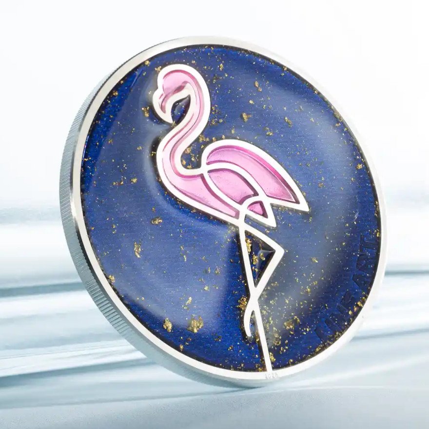 Side view of the Silver Line Art Flamingo 1 oz 2026