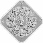 Front of the Silver Queen's Beasts 1 oz - The Royal Mint