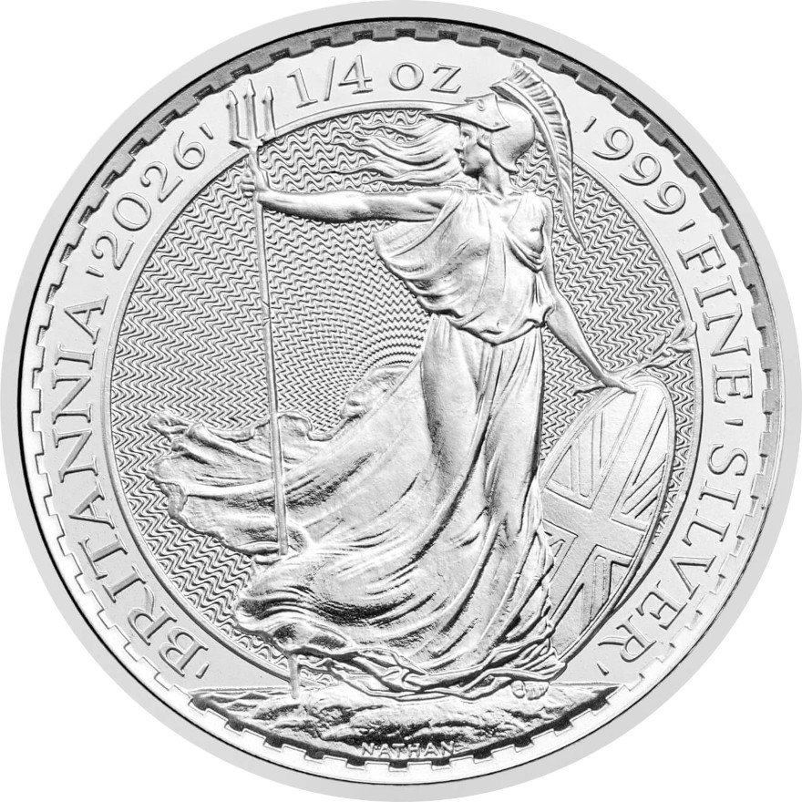 Front of Silver Britannia 1/4 oz - 2026