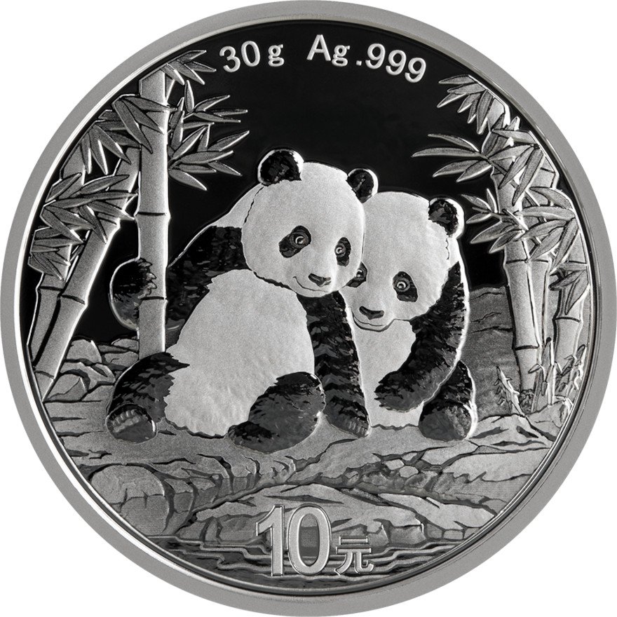 Front of the Silver China Panda 30 g - 2026
