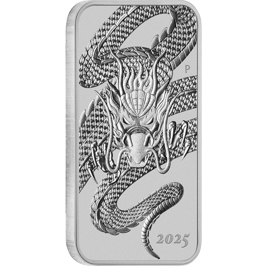 Back of the Silver Dragon Rectangle 1 oz - 2025