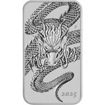 Front of the Silver Dragon Rectangle 1 oz - 2025