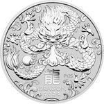Front of the Silver Lunar III 1/2 oz - Dragon 2024