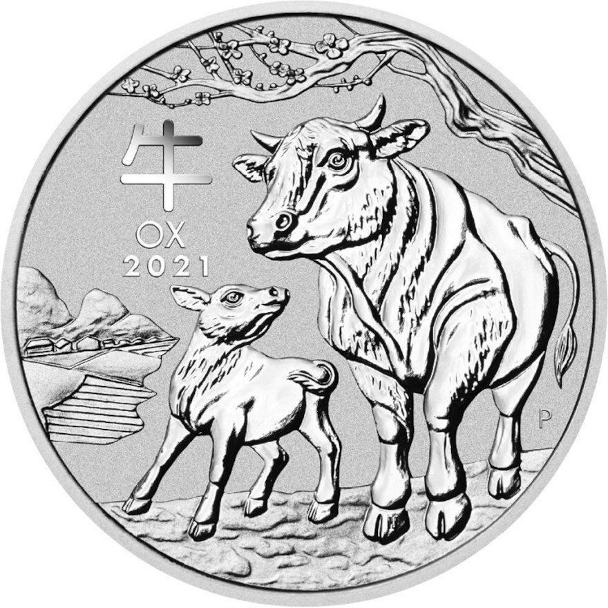 Front of Silver Lunar III Ox 1/2 oz 