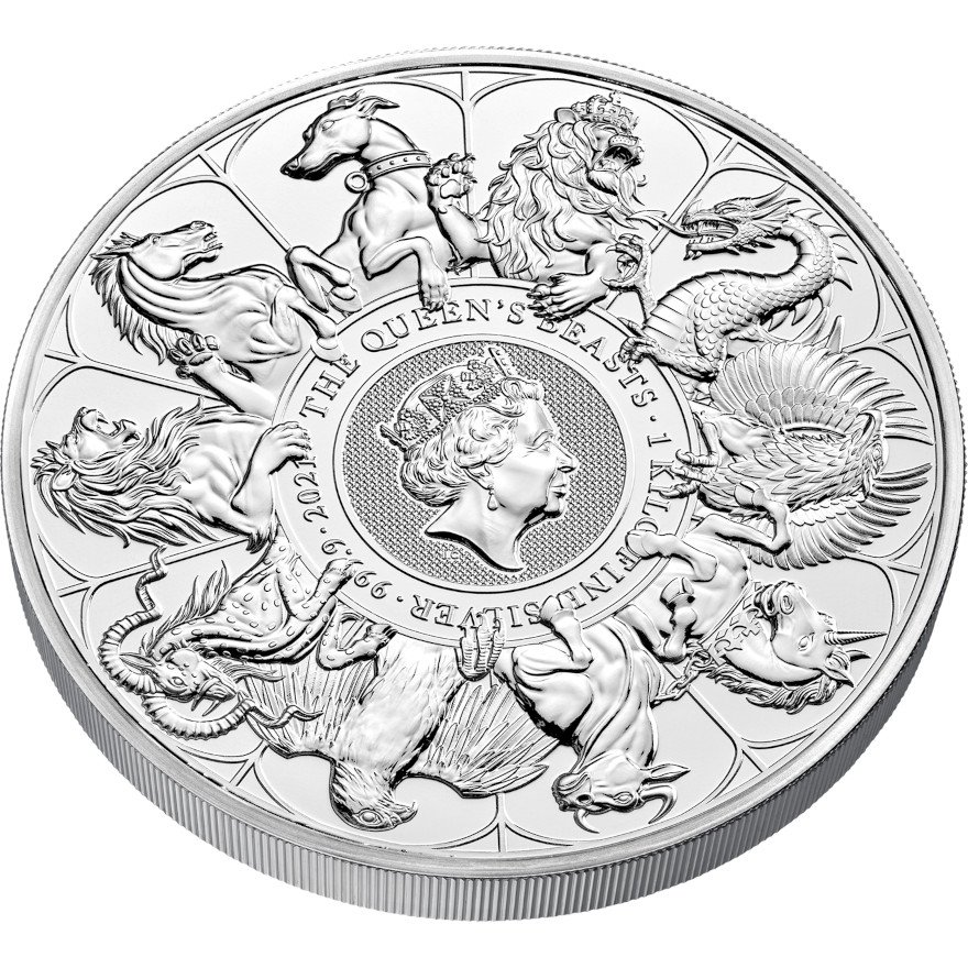 View 2: Silber The Queen's Beasts 1000 g - Completer Coin 2021