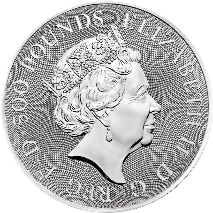 View 3: Silber The Queen's Beasts 1000 g - Completer Coin 2021