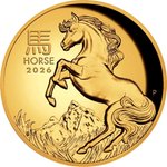 Front of Gold Lunar III Pferd 1 oz PP - High Relief 2026