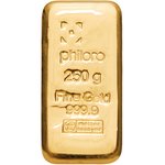 Front of the Gold bar 250 g cast - philoro
