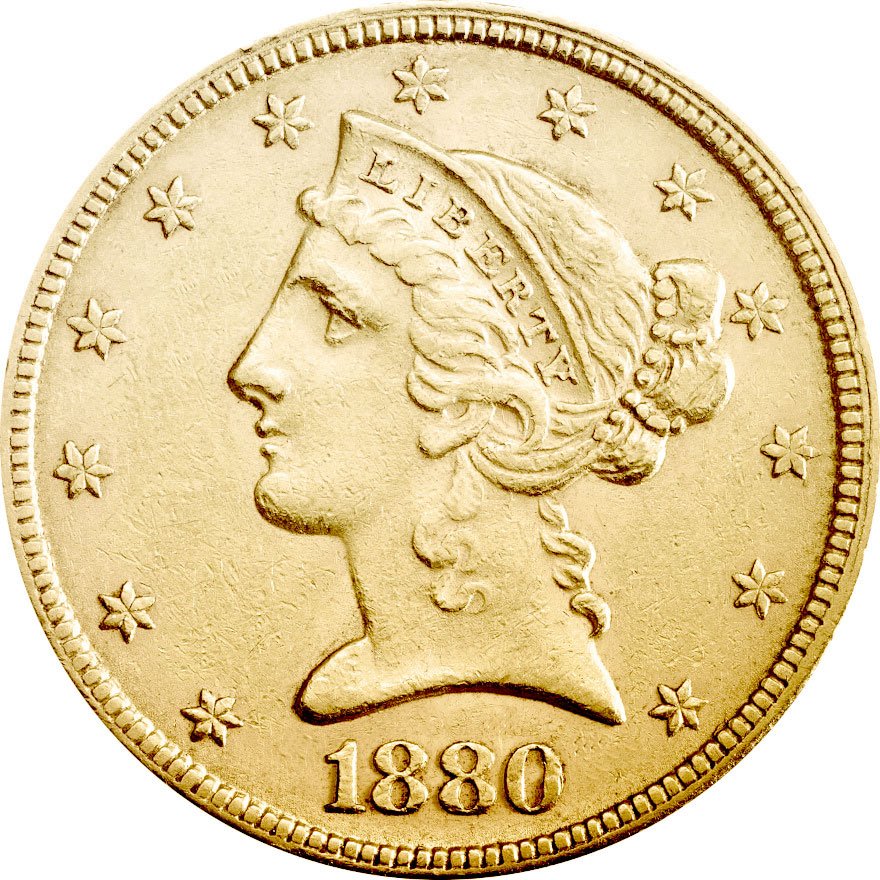 Back of the Liberty Head 5 Dollars - random years