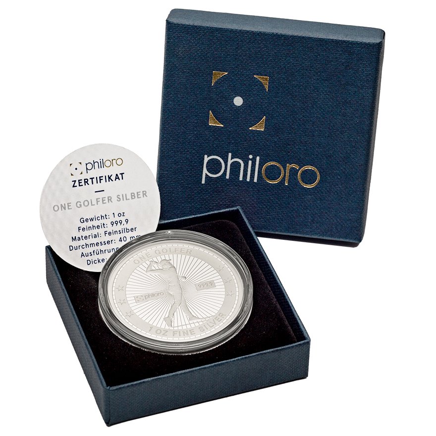 View 3: Silber One Golfer 1 oz PP - philoro