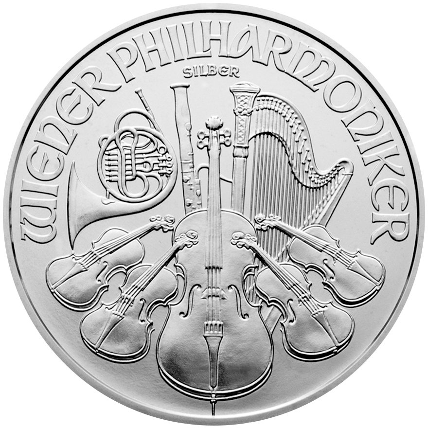 Front of the Silver Philharmonic 1 oz