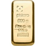 Goldbarren 500 g gegossen - philoro Front of the Gold bar 500 g cast - philoro