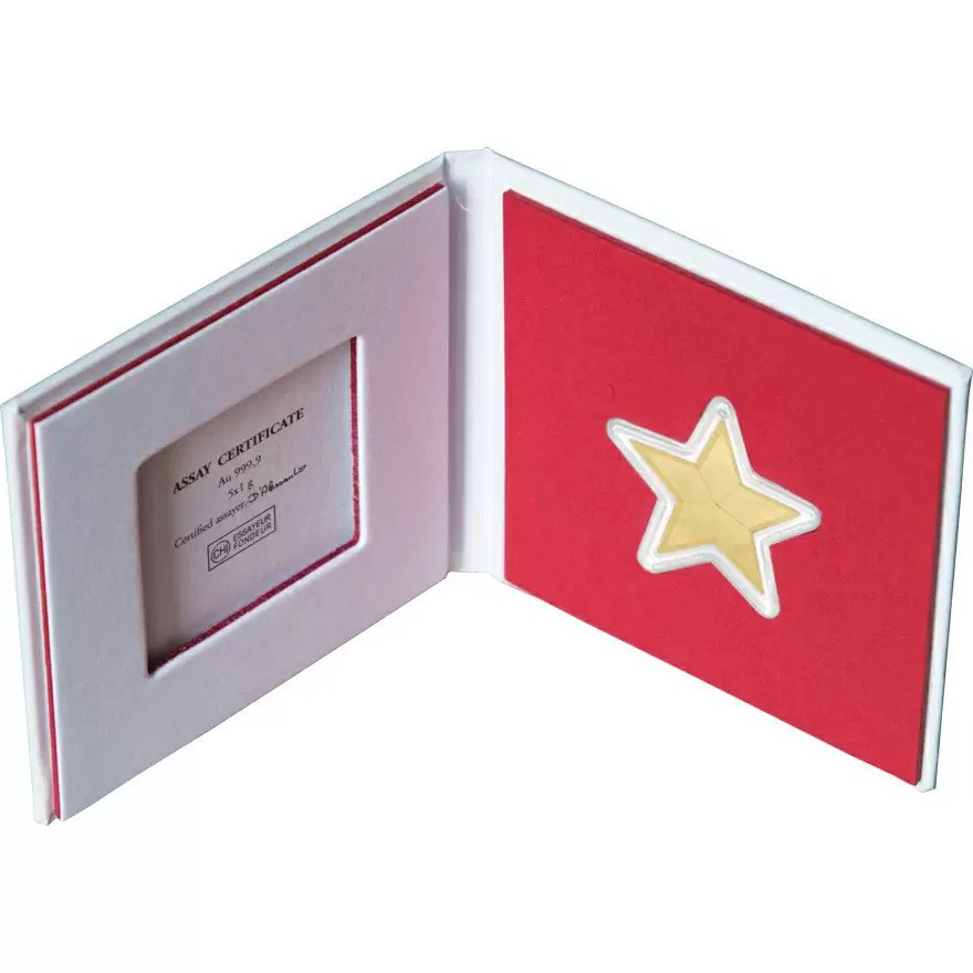 Original coin case of the Gold CombiBar® 5 g - Valcambi Star
