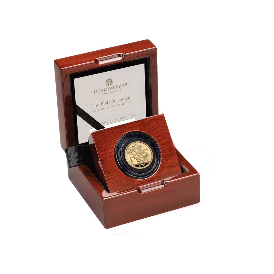Gold Half Sovereign Proof - 2026 in the original coin case