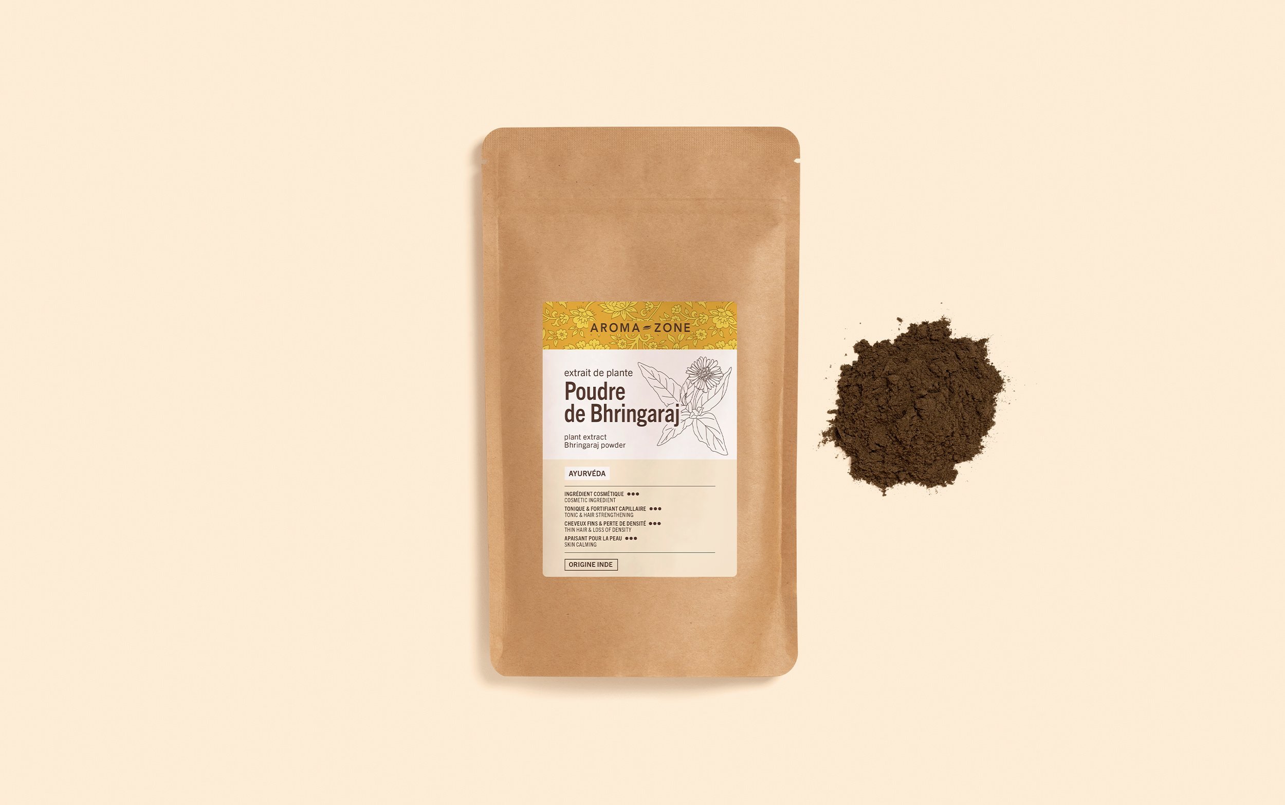 Poudre De Bhringraj Biologique Pure 100g - Pour Croissance Et Santé Des Cheveux - Valide Jusqu'à 12/2027