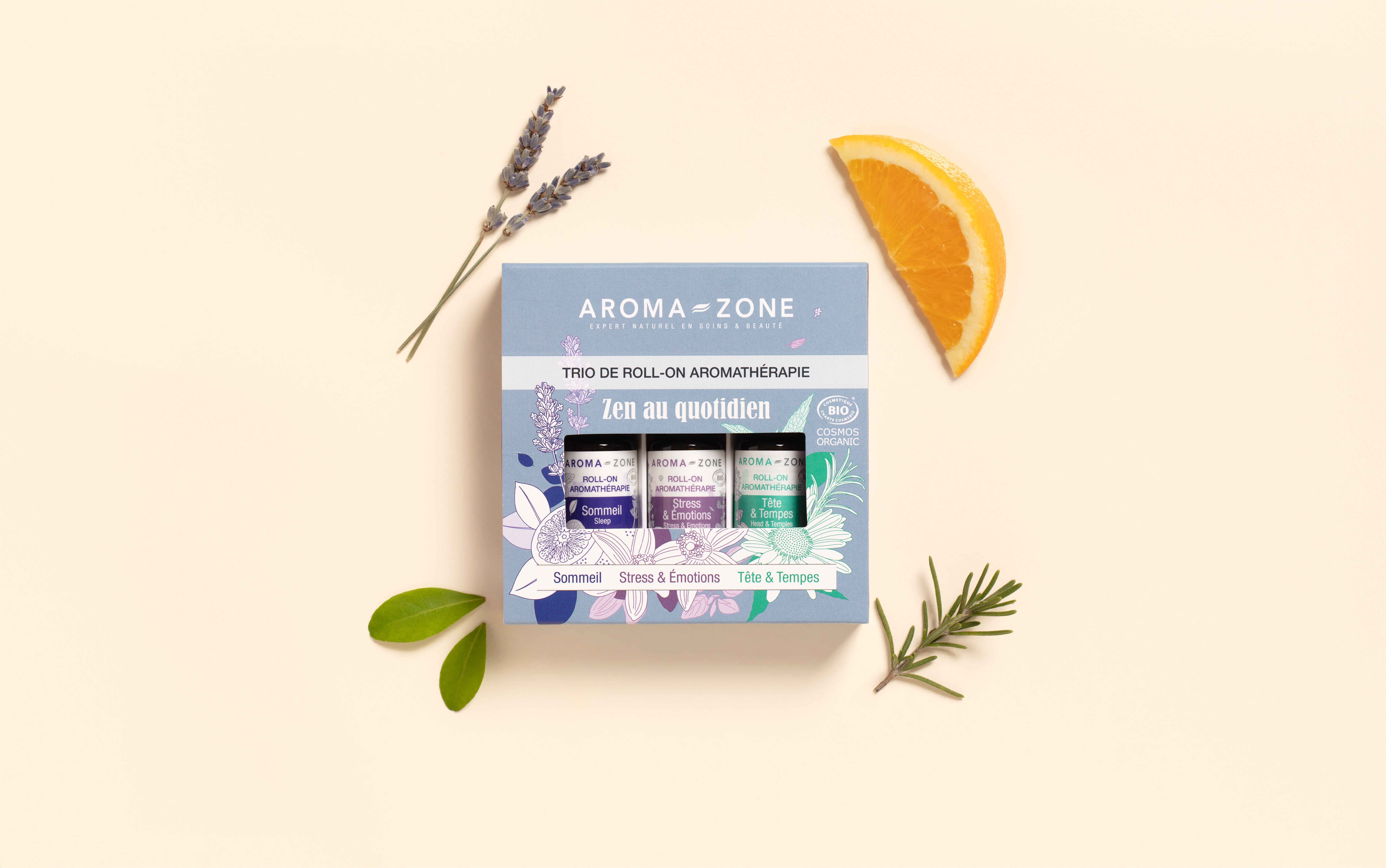 Coffret roll-on d'aromathérapie Coffret 3 roll-on BIO : Zen au quotidien
