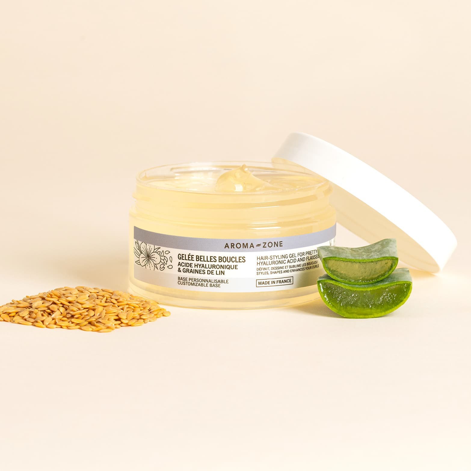 Gel cheveux bouclés Acide hyaluronique et Graines de Lin - Aroma-Zone