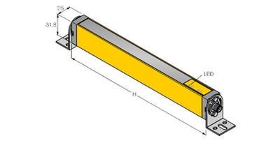 Personal protection light curtain - transmitter/receiver pair