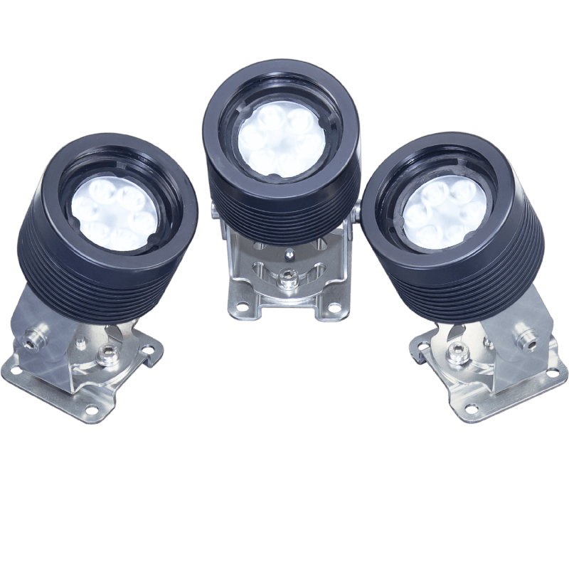Semi-circle LED Machine luminaire SPOTLED II surface-mounted, 25° optics for flat light