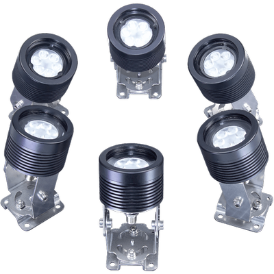 Full circle LED Machine luminaire SPOTLED II surface-mounted, 25° optics for flat light