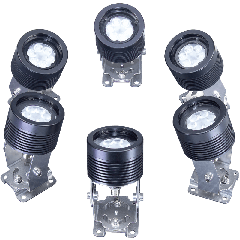 Full circle LED Machine luminaire SPOTLED II surface-mounted, 25° optics for flat light