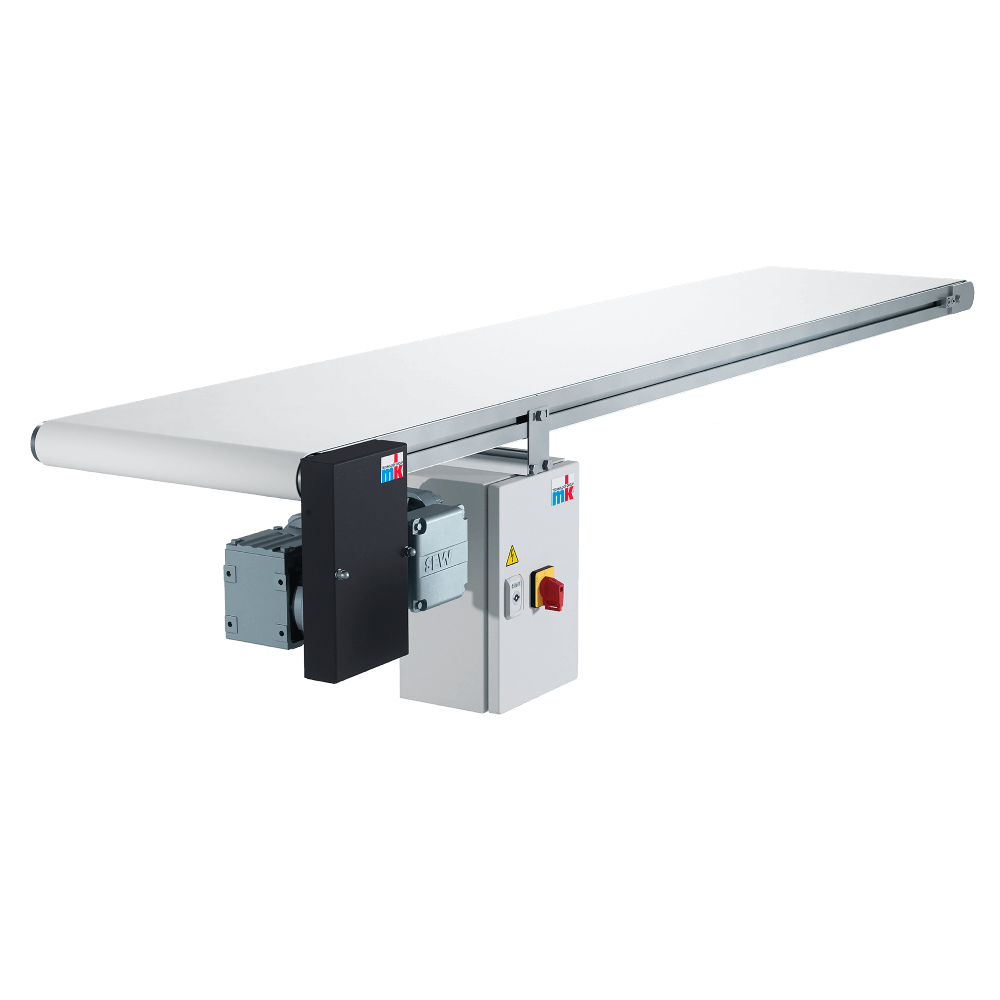 Belt Conveyor GUF-P 2000 with 250 W for medium-weight parts, optional with control
