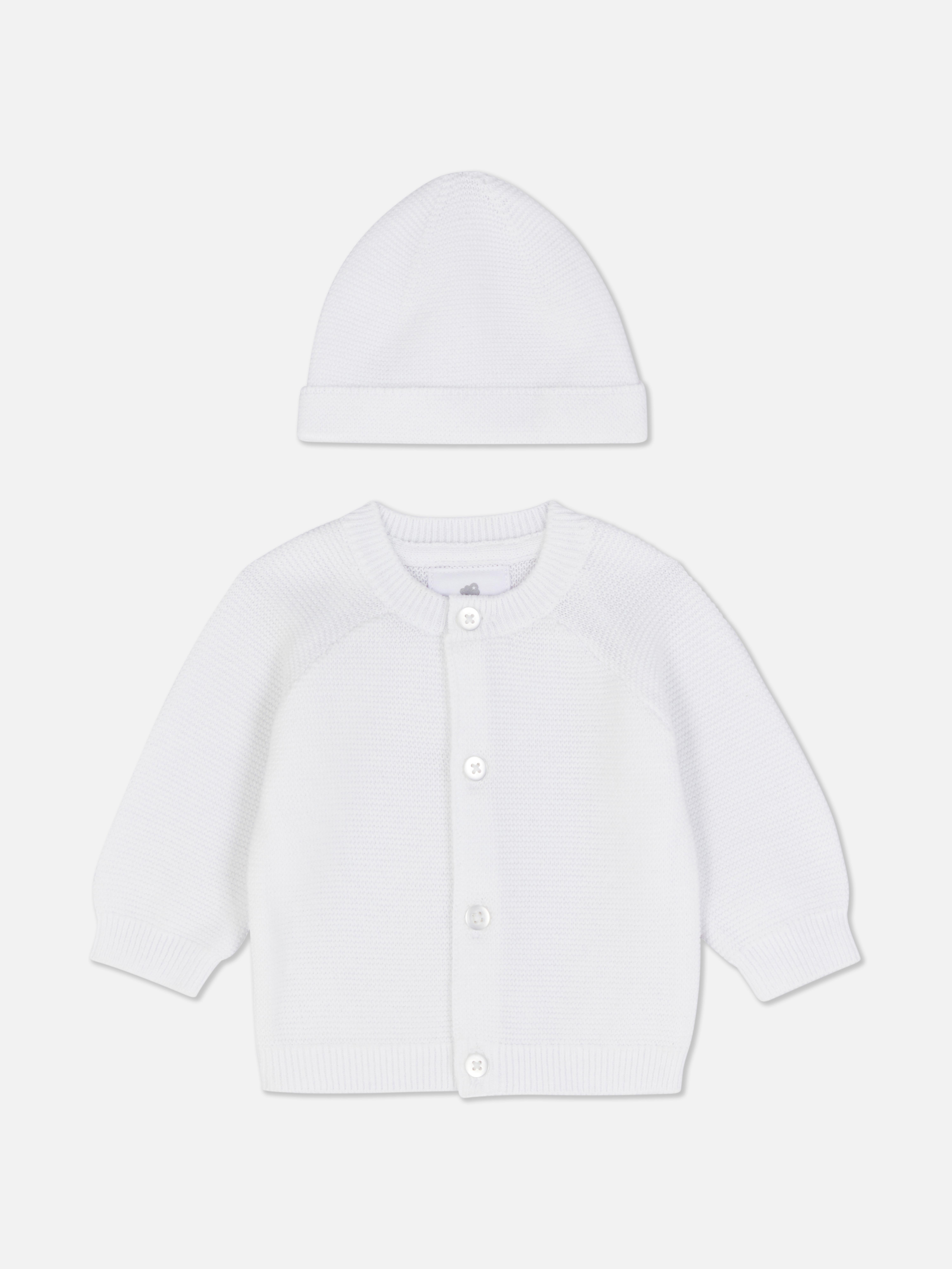 Premature Baby Cardigan and Hat Set