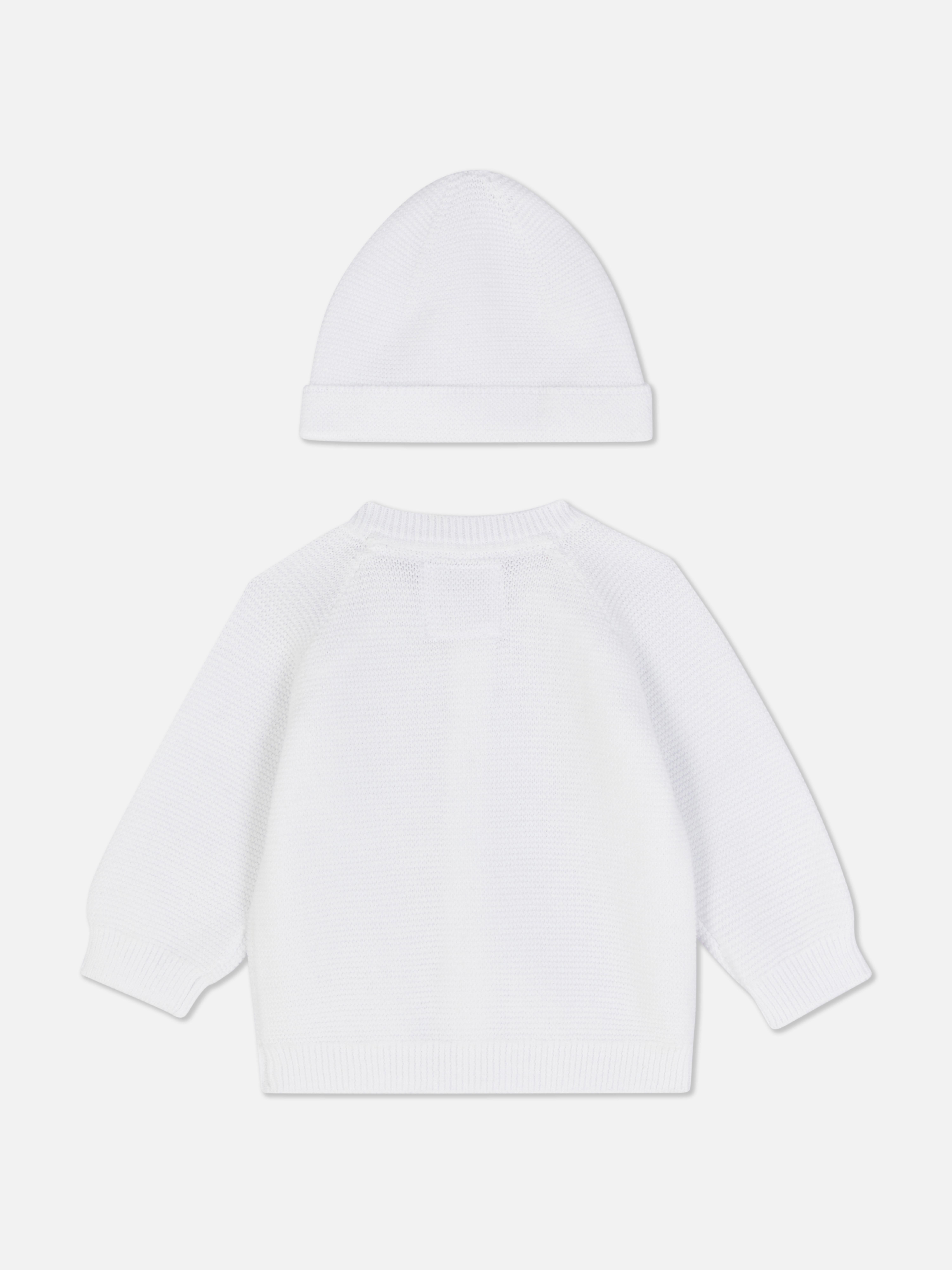 Premature Baby Cardigan and Hat Set