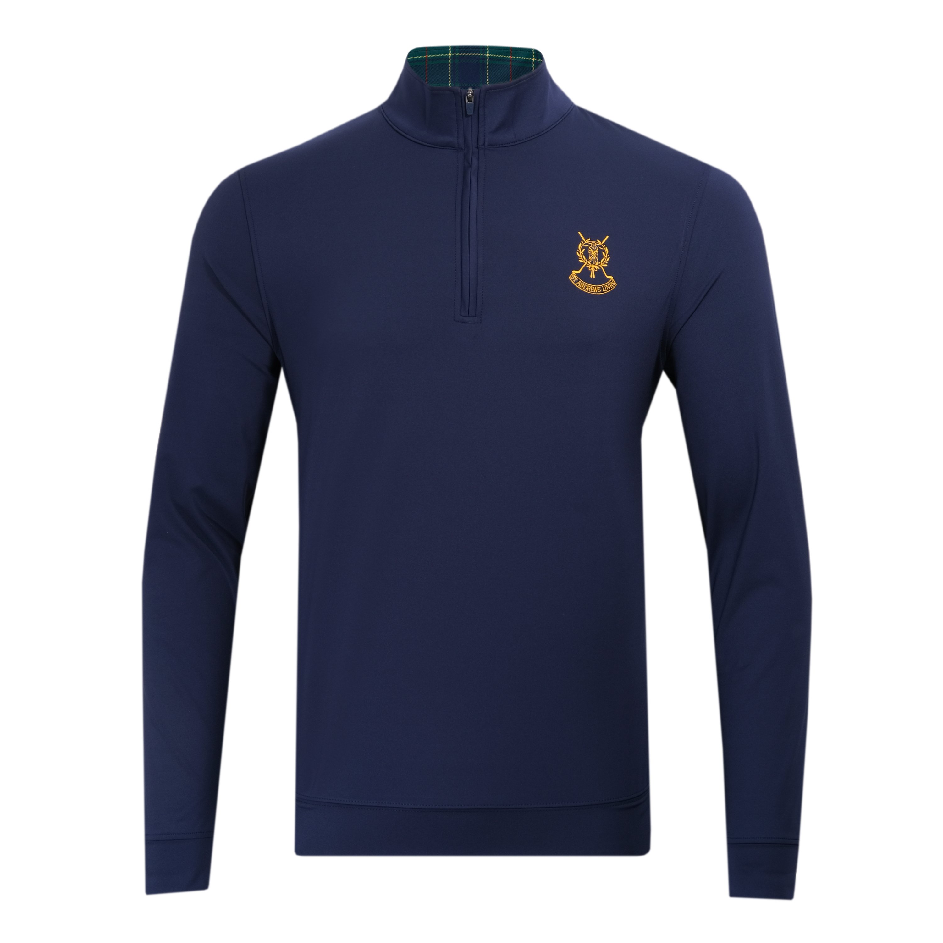 St Andrews Links Tartan Zip Neck